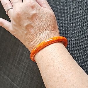 Vintage Orange Marble Plastic Bracelet Box B